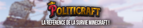 Banniere du serveur minecraft Politicraft