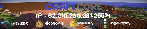 Banniere du serveur minecraft CraftCore