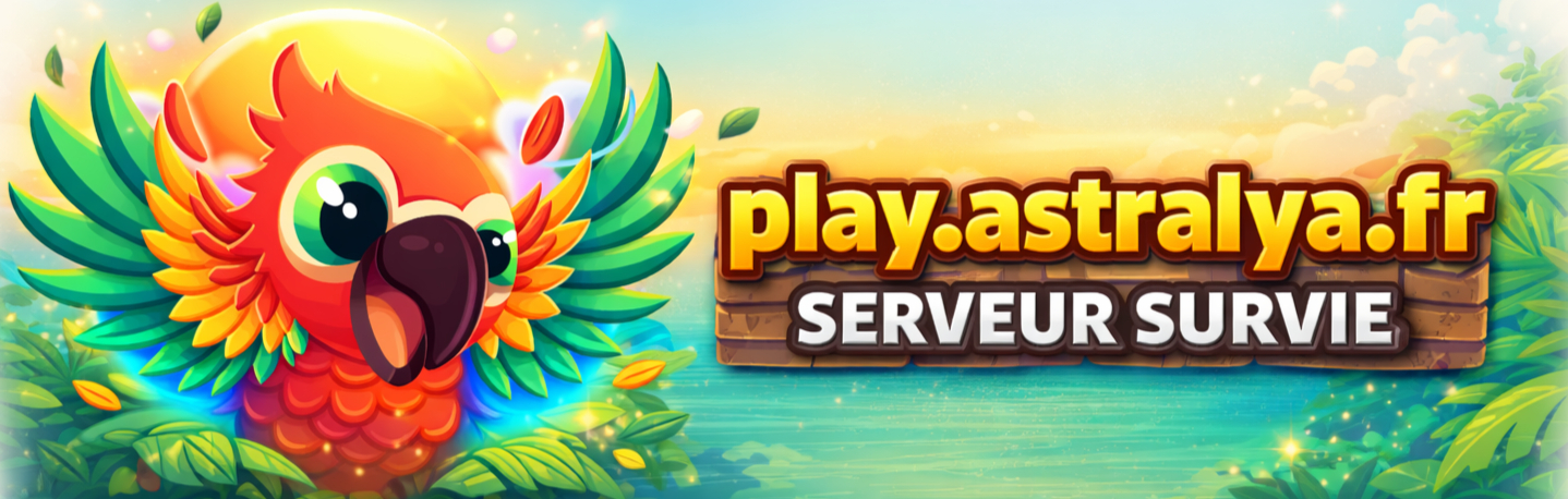 Banniere du serveur minecraft ASTRALYA - Survie 1.21.8