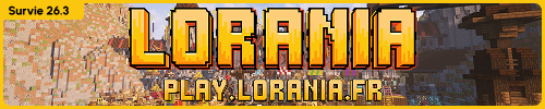 Banniere du serveur minecraft Lorania - Survie 26.3