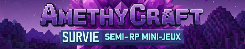 Banniere du serveur minecraft AmethyCraft