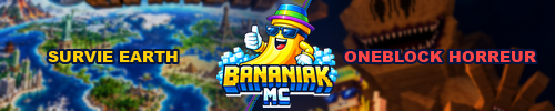 Banniere du serveur minecraft BANANIAKMC - EARTH - ONEBLOCK