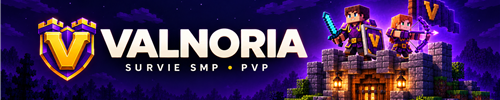 Banniere du serveur minecraft Valnoria - Survie SMP PVP
