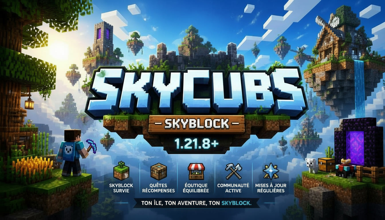 Banniere du serveur minecraft SkyCubs