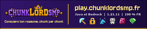 Banniere du serveur minecraft ChunkLordSMP